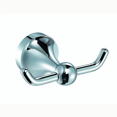 China Modern Wall Mounted Bathroom Accessories Brass Robe Hook Double Hook for sale