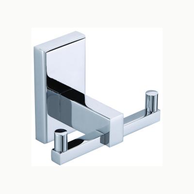 China Modern Brass Bathroom Chrome Double Robe Wall Mounted Hook for sale