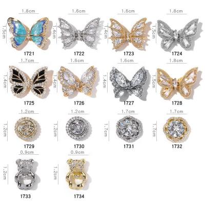 China Nail Charms 3D Fly Butterfly Nail Art Rhinestones Decorations Holographic ab Movable Crystal Nail 3D Charms Accessories for sale