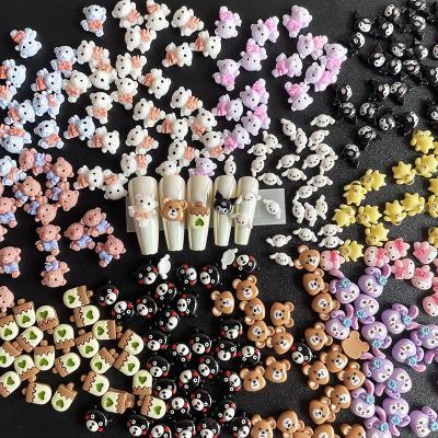 China Mini Small Cute Bear Kullomi Cartoon Love Ice Cream Melody DIY Nail Art Charm Jewelry Decoration Nail Charms for sale