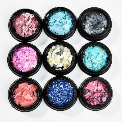 China Nail Charms Nail Art Holographic Glitter Shell Sequins 10 Colors Iridescent Mermaid Flakes Nail Art Sticker Manicure Supplies for sale