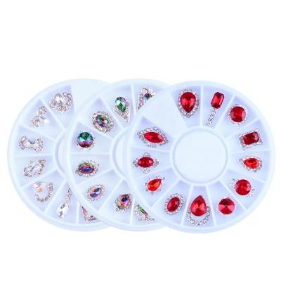 China Nail Charms 12 Pcs Nail Art Decoration Wheel Glitter Rhinestone Nail Art Stones Fashionable Decoration 3D DIY (1 wheel) and Charms for sale