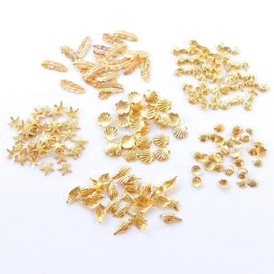 China Nail Charm 1 Holographic Nail Art Decorations Gold Sequins Glitter Kits Bag 200pcs 3D Nail Decals for sale