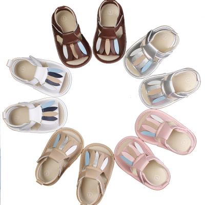 China Lightweight All Match New Color Match Anti Slip Pure Rubber Single Bow Unisex Baby Sandals for sale