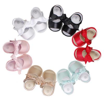 China Other 2021 summer new color baby pure rubber bow sole soft leather for sale