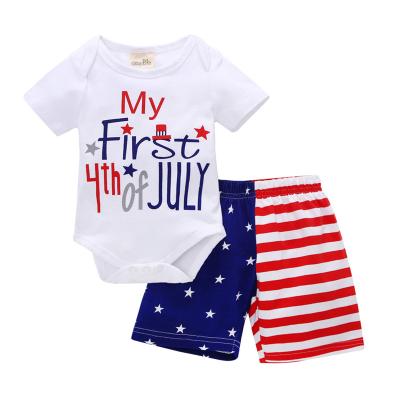 China Fashion Summer Breathable Short Sleeve Tops And Shorts Two-Pieces Baby Boy Clothes Set for sale