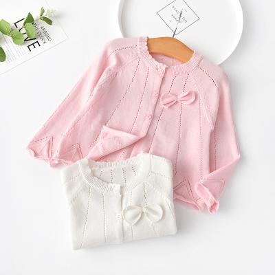 China Breathable Autumn Winter New Cotton Pure Color Knitting Long Sleeve Kids Girl Tops for sale