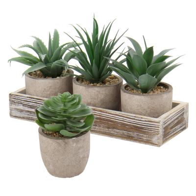 China 2021 New Style Faux Greenery Aloe Plants Large Paper Size Rustic Succulents Pot Traditional Artificial Indoor Plants for sale