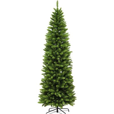 China 596 Heads PVC 7.5 Feet Pencil Solid Pine Holiday Party Artificial Christmas Tree, Green, Stand Bracket for sale