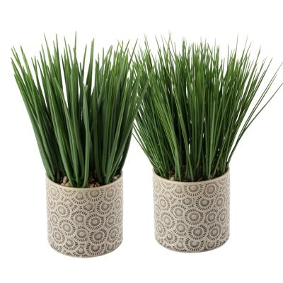 China Rustic Home Artificial Planter Artificial Grass Decoration Desktop Plant Artificial Grass Plant for sale