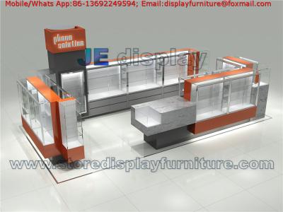 China Mobile Phone Solution Kiosks with Display Stand and Tempered Glass Showcase for Electronic Products Design for sale