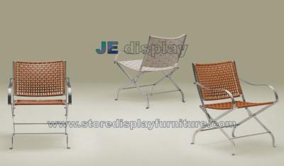 China Retractable modern Casual chair made by Stainless steel frame and Weave fabric for sale