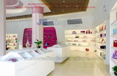 China Candy gift retail store display fixture by wooden shelves in stream line and white painting sale counters for sale