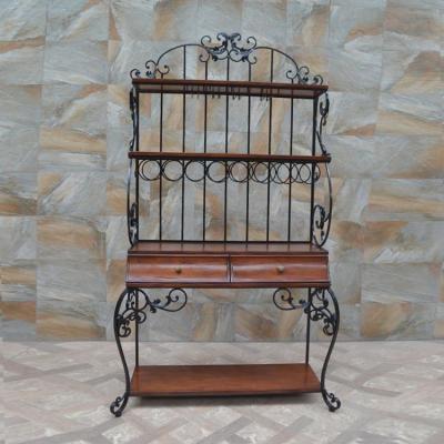 China Iron Art Furniture Customized for American Village design the Display Racks with wooden Drawers for sale