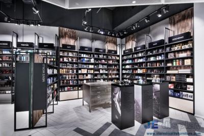 China Beauty Shop Interior design of the Cosmetics Display Showcase made by metal rack with Wooden Cabinets for sale