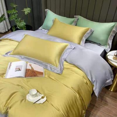 China Luxury Silky Anti-static 300T Lyocell Tencel Embroidery Sheet Set Used for Home and Hotel for sale