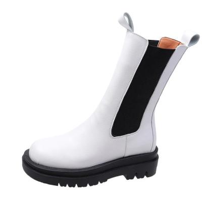 China British style fashion round soles girls trend thick women's ladies boots for sale