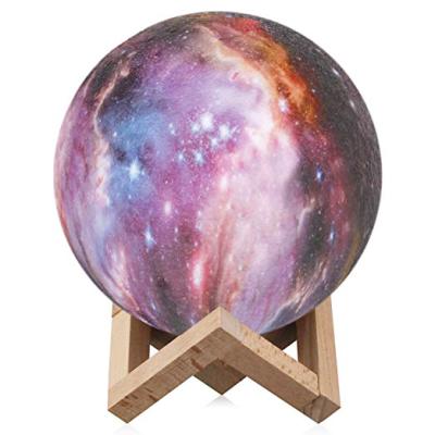 China 3 Color Setting 15cm Best Sky Gift LED Moon Lamp 3D Moon Night Light Starry Lamp Christmas Lunar Night Light for sale