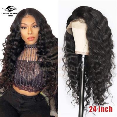 China Lavishbeauty HD Silky Straight Wave Libertine Curly Sheer Lace Front Human Hair Wigs For Women Color Pre Plucked Invisible Deep Wave 13x4 Headband for sale