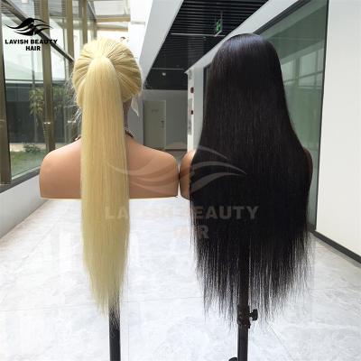 China Lavishbeauty Blonde Lace Front Wigs Human Hair 13x6 13x4 HD 613 Silky Straight Wave Lace Front Wig Pre Plucked With Baby Hair 613 Lace Front Wig for sale