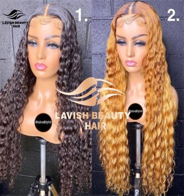 China Lavishbeauty Silky Straight Wave Virgin Cuticle Aligned Brazilian Hair Transparent Lace Hd Frontal Lace Front Wig With Baby Hair For Black Women for sale