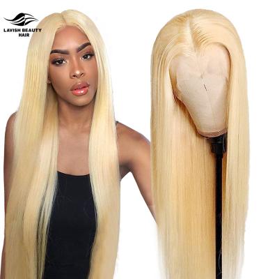 China Lavishbeauty RTS Silky Straight Wave Virgin Lace Cuticle Aligned Hair Wig Pre Plucked For Black Women Straight Hair Curly Wave Wigs for sale