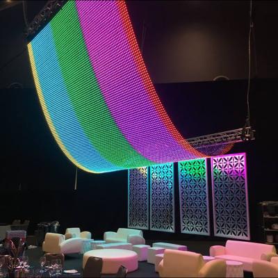 China Indoor And Outdoor Transparent Outdoor Soft LED Flexible Mesh Led Screen Waterproof Led Displays for sale