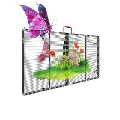 China Indoor Video Display P3 P7 Transparent Led Advertising Ultrathin Led Screen For Window Glass Led Wall for sale