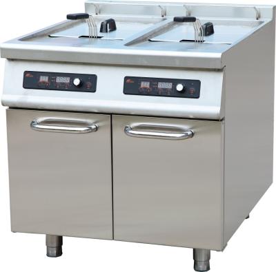 China Professional Twin Tank Gas Fryer , Electric Kitchen Range Double Tank for sale