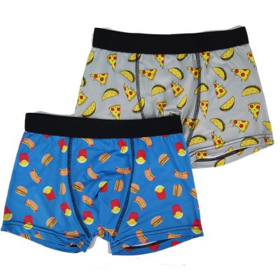 China Teenager Black Cartoon Boy Antibacterial Tight Boxer Shorts for sale