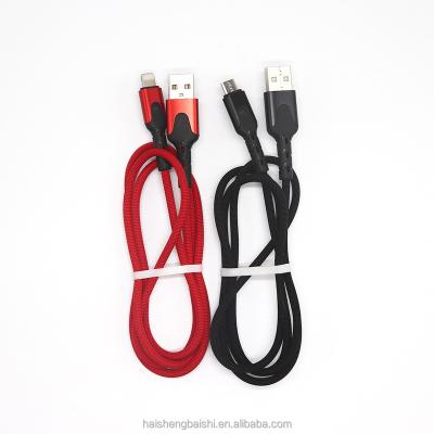 China Factory wholesale fast and durable durable nylon material mobile phone data cable USB charging data cable for sale