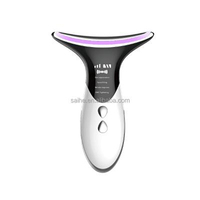 China Wrinkle Remover Home Use Beauty Equipment EMS RF Led Vibrating Anti Aging Facial Massager Skin Firming Face Wrinkle Remover Neck Lift Device for sale