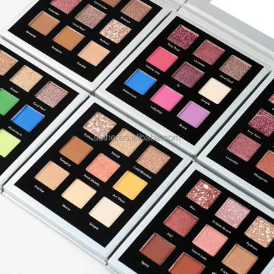 China Private Label Waterproof Matte 9 Colors Eyeshadow Palette For Eyes Makeup for sale