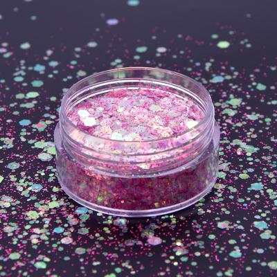 China Cosmetic Glitter Opal Fairy Chunky Glitter PET Craft Glitter Holographic Chunky Dust Glitter for sale