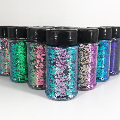 China 2OZ Glitter Chunky Holographic Shaker Jars Wholesale Ready To Ship Decoration For Craft Decoration for sale