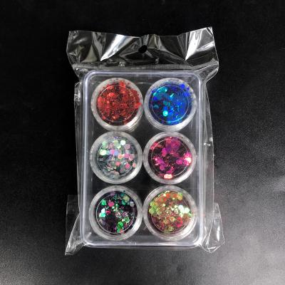 China Polyester Sprinkles Color Shift Glitter 6 Color In Bulk Tumbler Glitter Set Blend for sale