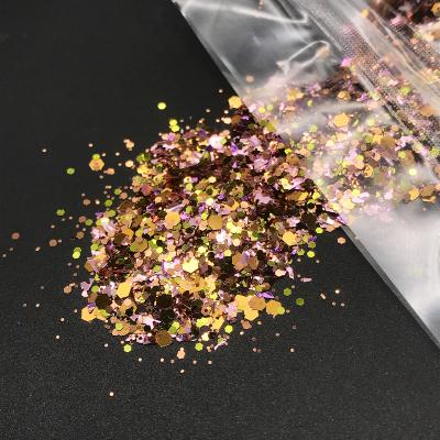 China Polyester Holographic Nail Art Rainbow Glitter New Offset Holographic Chunky Glitter for sale