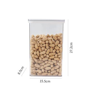 China Viable Transparent Dry Food Storage Jar High Capacity Food Storage Container Plastic Lid Holder for sale