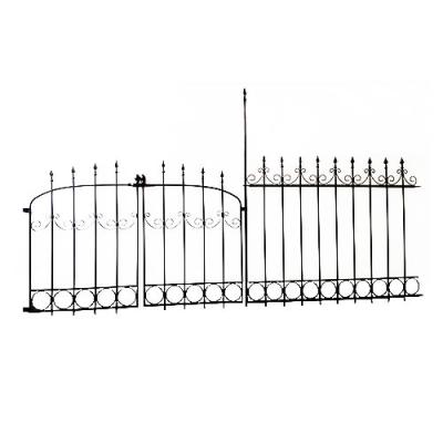 China Yard Panel Steel Fence Black /6' x8' Wrought Iron Garden Fence for sale