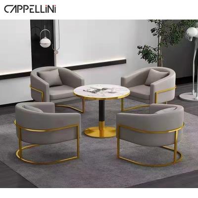 China Convertible Negotiation Table And Chair Set Dining Set Meeting Combination Cafe Milk Tea Shop Modern Single Table Four Chairs for sale