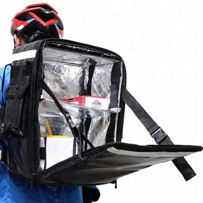 China Disposable Insulated Food Delivery Bags For Bike Pizza Transport Black Color for sale