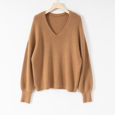 China Women's Anti-Wrinkle Disaster Shopping V-Neck Computer Knitted Pullover Sweater for sale