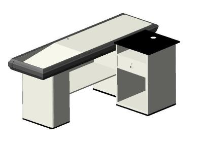 China White Stainless Steel Cashier Counter Desk 2500x1100x850mm for sale