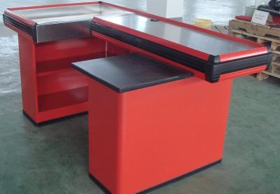 China Stainless Steel Red Convenience Store Checkout Counter 2000L*1000W*900H mm for sale