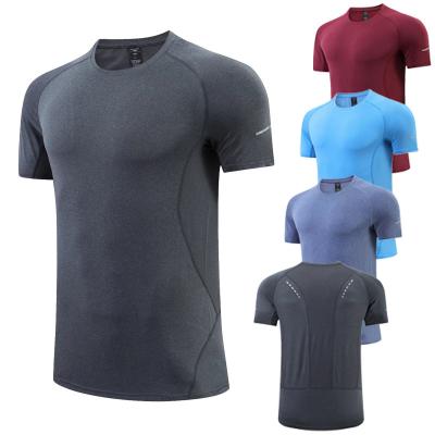 China Breathable Short Sleeve Fitness Suit Men Gym Sportswear Quick Dry Running Sport Tops Sweatshirt Summer Loungewear Tracksuits Man Shirts for sale