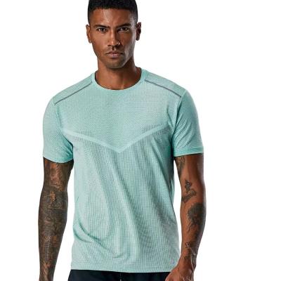 China Breathable Short Sleeved T-shirt Men's Running Quick Dry Sports Clothes Shaping Gym Top Casual Sportswear Breathable Fitness Workout for sale