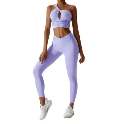 China Wholesale sexy women's breathable shorts two-piece suit yoga set new fasion nylon gym fitness set women cyclist sportswear female gym set for sale