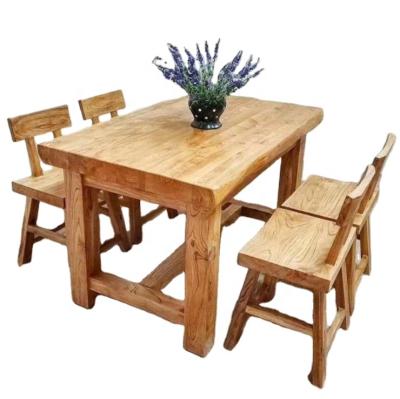 China Durable Elegant Solid Wood Dining Table Set With Chairs/Stools With Attractive Price for sale