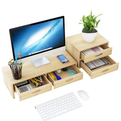 China Customized High Quality Vintage Practical Saving Laptop Stand Shelf Computer Wooden Desk With Drawer for sale