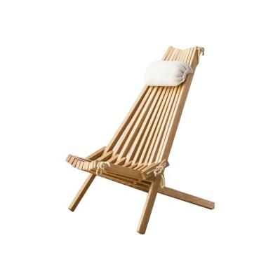 China Modern Wholesale Outdoor Wooden Deck Chair Manufacturers Folding Beach Chair With Pillow Outdoor Chair for sale